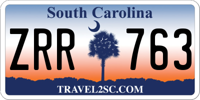 SC license plate ZRR763