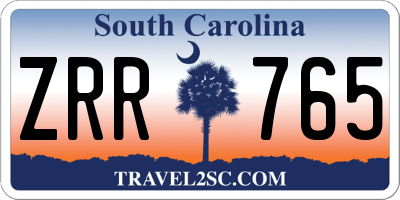 SC license plate ZRR765