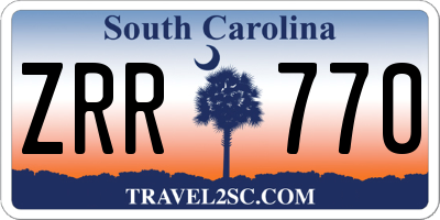 SC license plate ZRR770