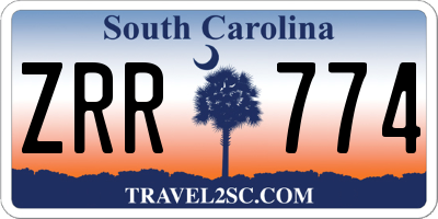 SC license plate ZRR774