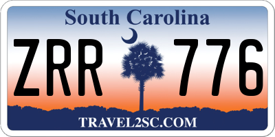 SC license plate ZRR776