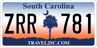 SC license plate ZRR781