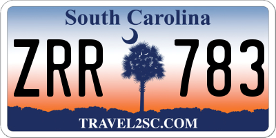SC license plate ZRR783