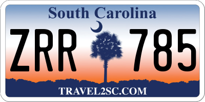 SC license plate ZRR785