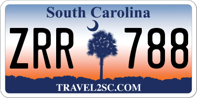 SC license plate ZRR788