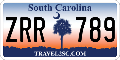 SC license plate ZRR789
