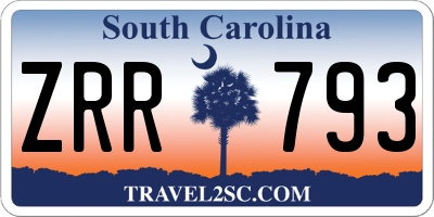 SC license plate ZRR793