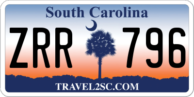 SC license plate ZRR796