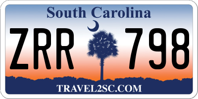 SC license plate ZRR798
