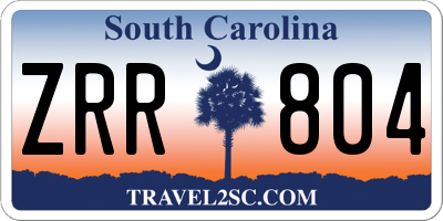 SC license plate ZRR804