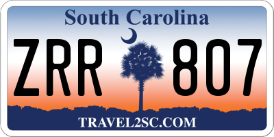 SC license plate ZRR807