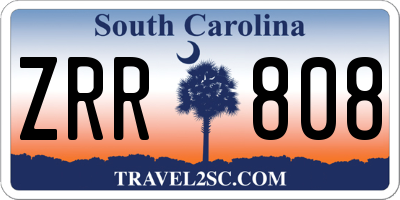 SC license plate ZRR808