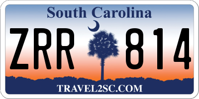 SC license plate ZRR814