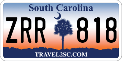SC license plate ZRR818
