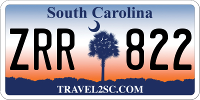 SC license plate ZRR822