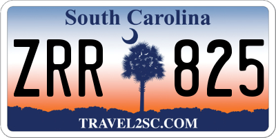 SC license plate ZRR825