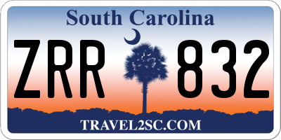 SC license plate ZRR832