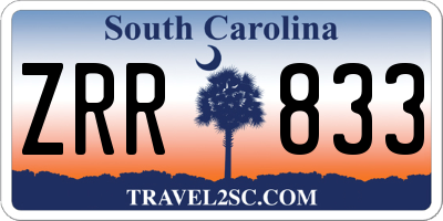 SC license plate ZRR833