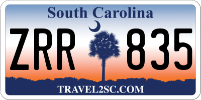 SC license plate ZRR835