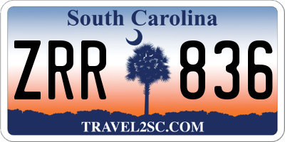 SC license plate ZRR836