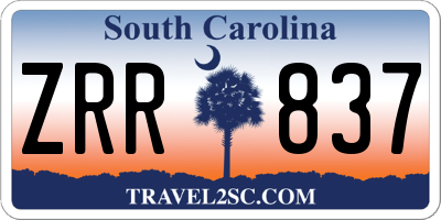 SC license plate ZRR837