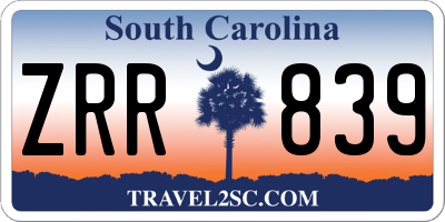 SC license plate ZRR839