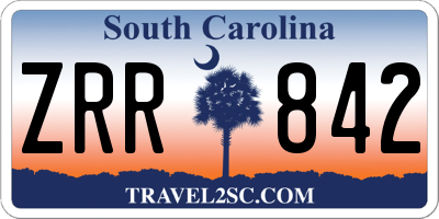 SC license plate ZRR842