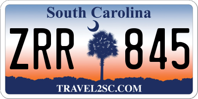 SC license plate ZRR845