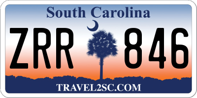 SC license plate ZRR846