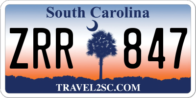 SC license plate ZRR847
