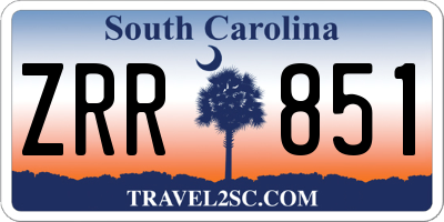 SC license plate ZRR851