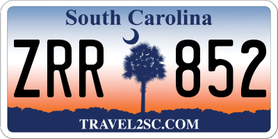 SC license plate ZRR852