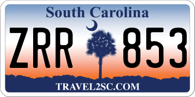 SC license plate ZRR853