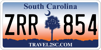 SC license plate ZRR854