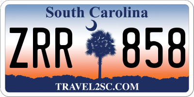 SC license plate ZRR858