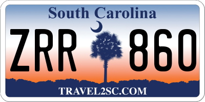SC license plate ZRR860
