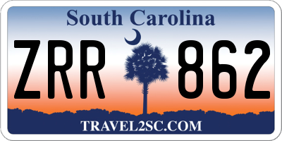 SC license plate ZRR862