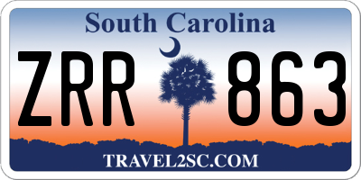 SC license plate ZRR863