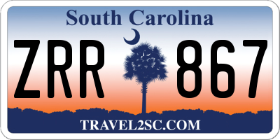 SC license plate ZRR867