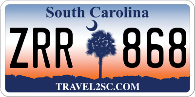 SC license plate ZRR868