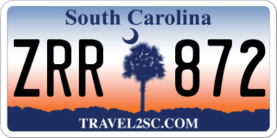 SC license plate ZRR872