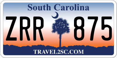 SC license plate ZRR875