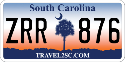 SC license plate ZRR876