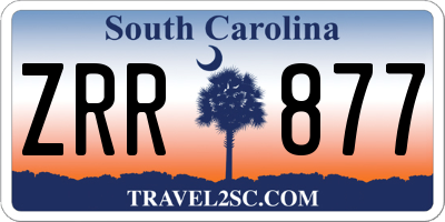 SC license plate ZRR877