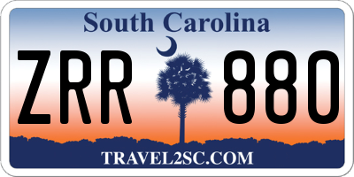 SC license plate ZRR880