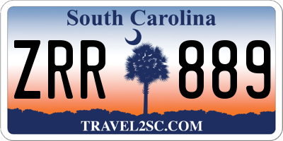 SC license plate ZRR889