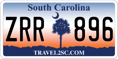 SC license plate ZRR896