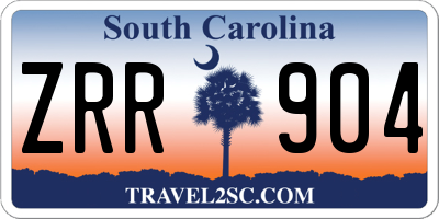 SC license plate ZRR904