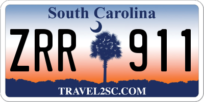 SC license plate ZRR911
