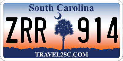 SC license plate ZRR914